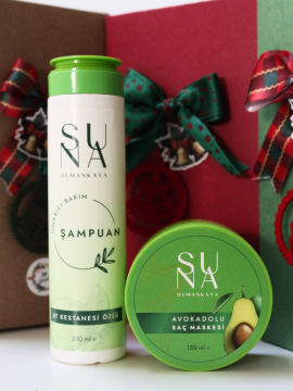 Suna DUMANKAYA  Onarıcı Saç bakım Şampuan ve Avakado Özlü Saç Bakım Seti